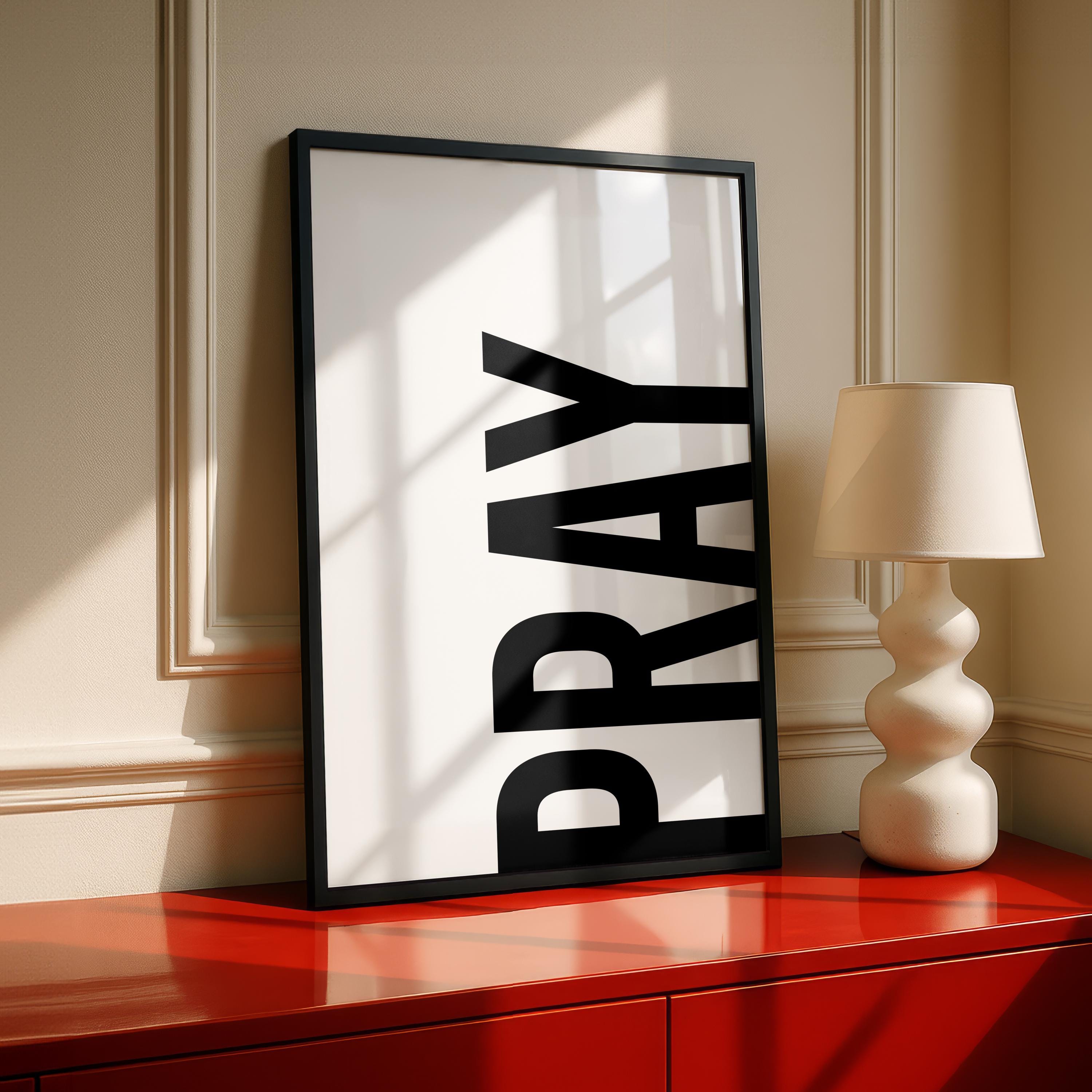 Pray Minimalist Typography Christian Wall Art (digital Download) - Etsy