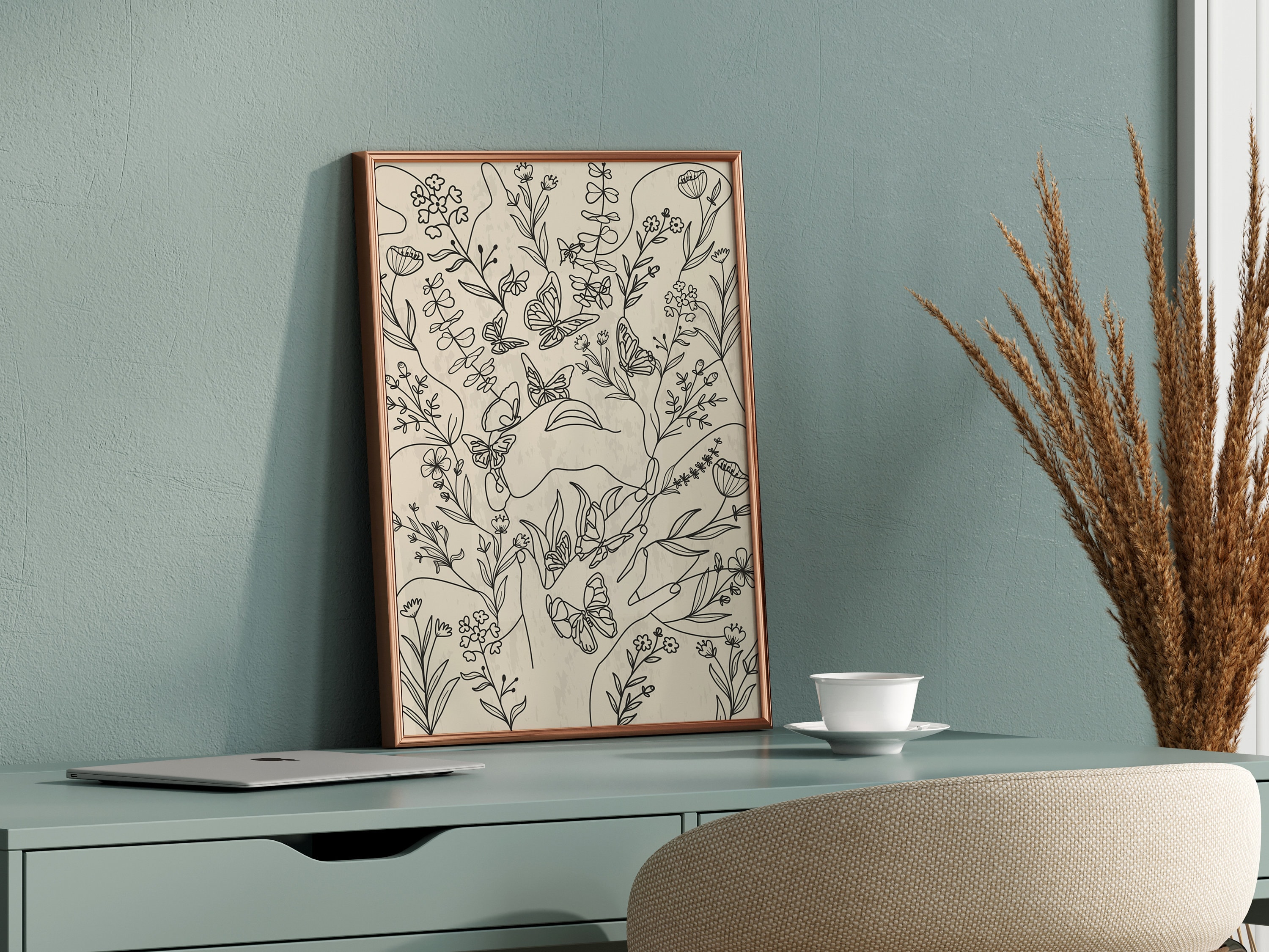 modern-gallery-wall-art-set-of-5-boho-bundle-abstract-butterfly-line