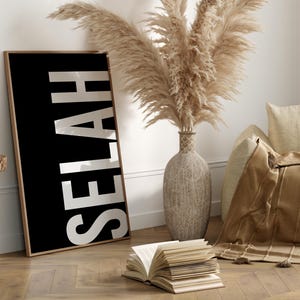 Selah, Minimalist Printable, Bold Typography, Bible Verse Wall Art ...