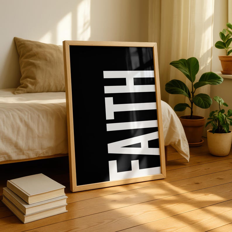 Faith Minimalist Typography Christian Wall Art (Digital Download) image 4