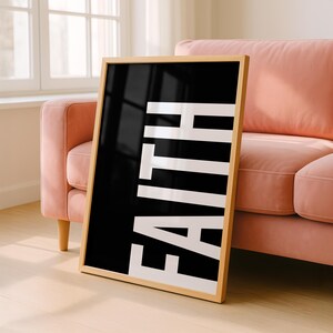 Faith Minimalist Typography Christian Wall Art (Digital Download) image 2