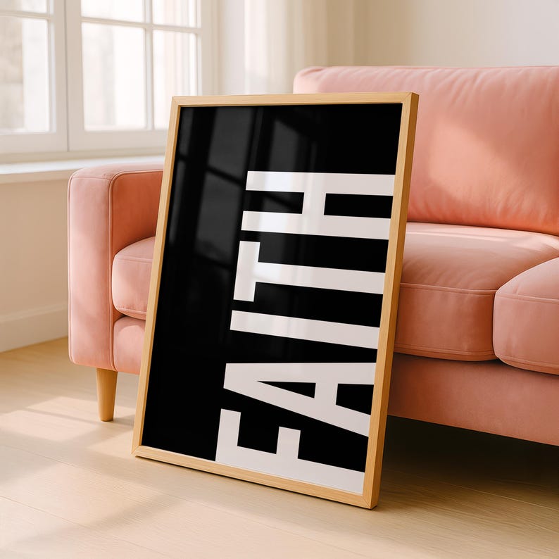 Faith Minimalist Typography Christian Wall Art (Digital Download) image 2