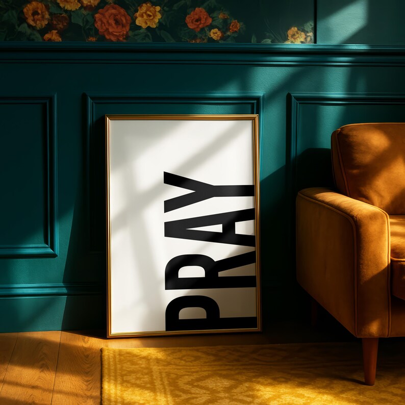 Pray Minimalist Typography Christian Wall Art (digital Download) - Etsy