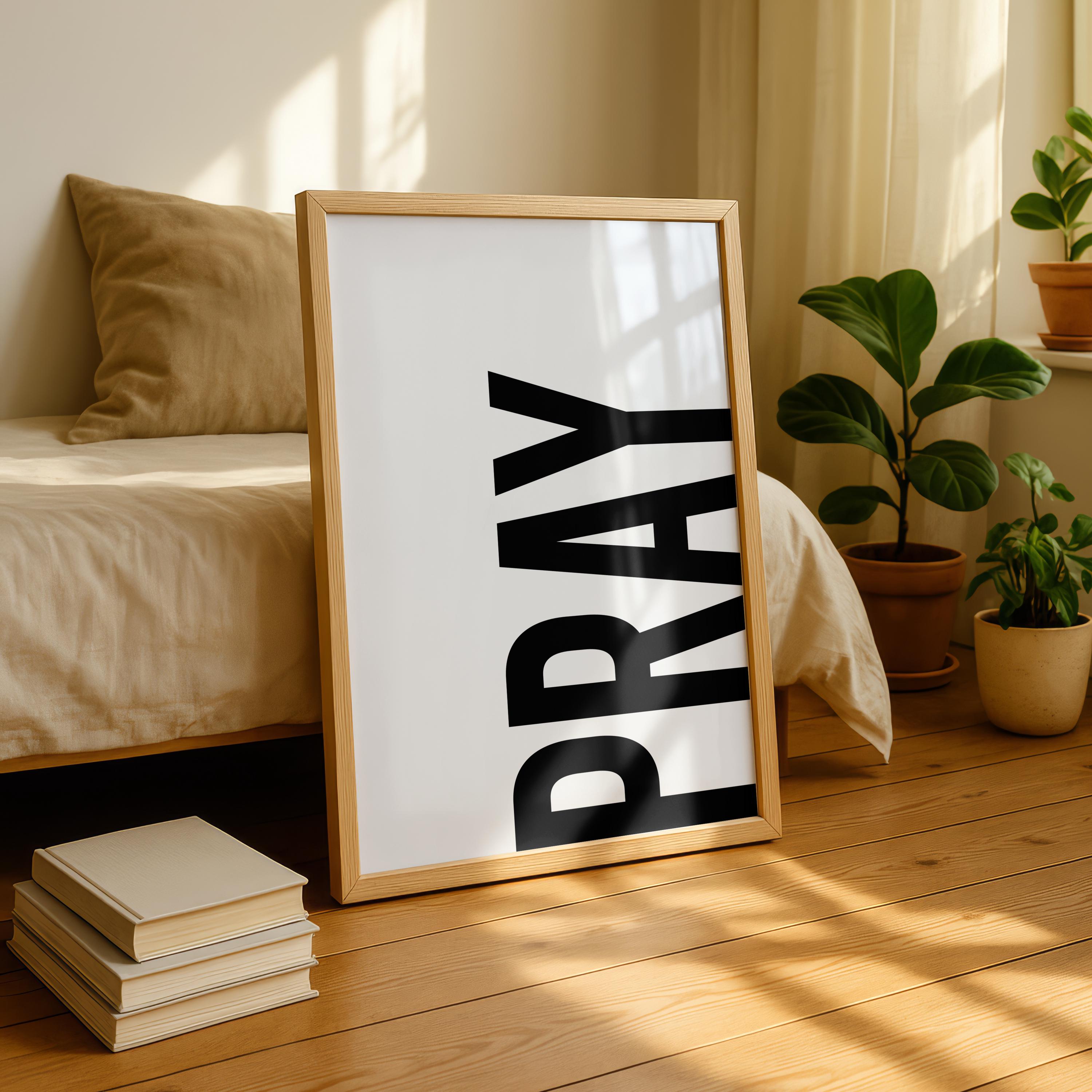 Pray Minimalist Typography Christian Wall Art (digital Download) - Etsy