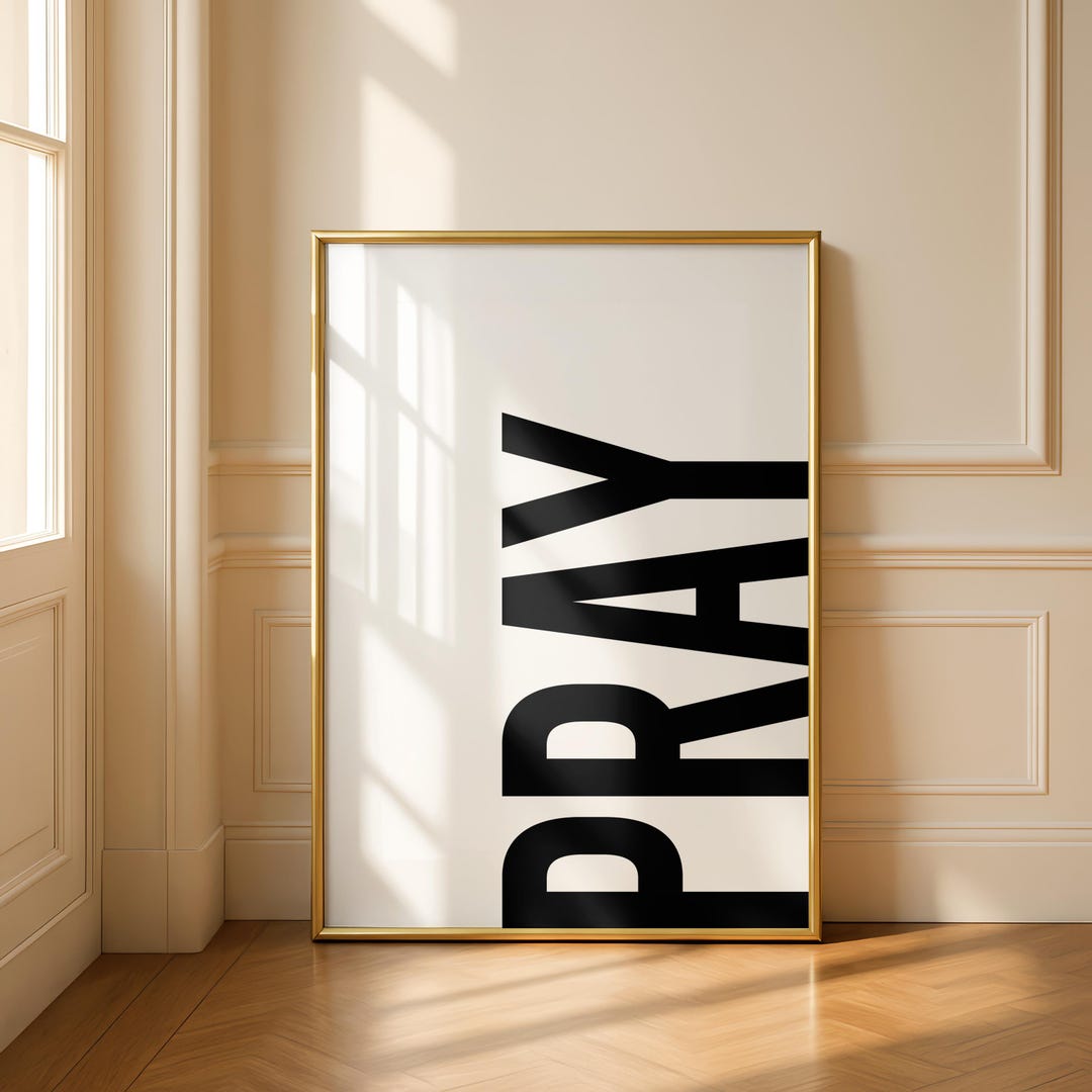 Pray Minimalist Typography Christian Wall Art (digital Download) - Etsy