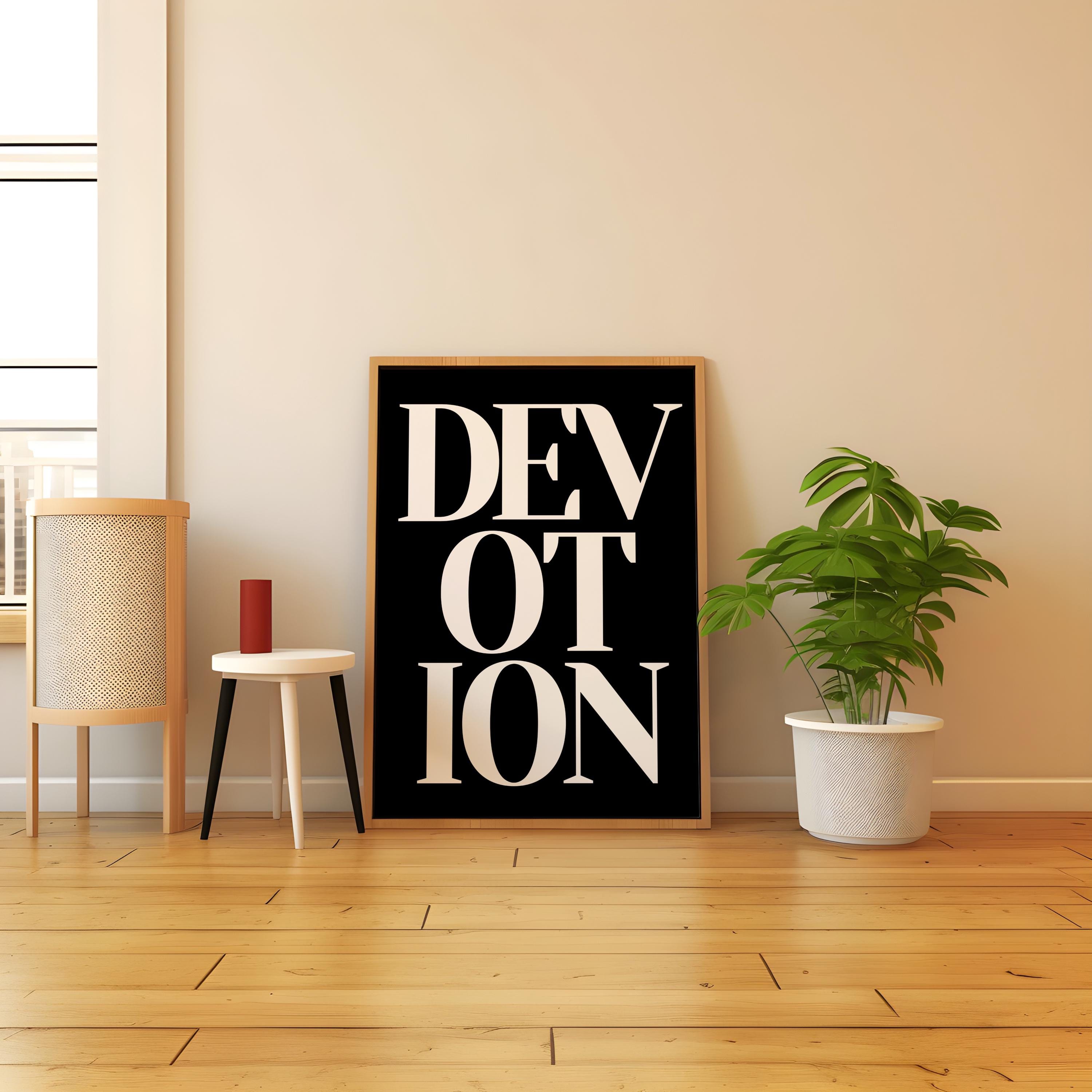 Wall Devote Devotion Typography Print, Modern Christian Wall Art (digital Download ...