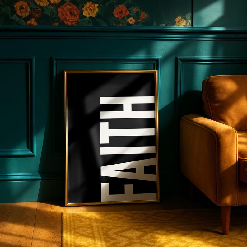 Faith Minimalist Typography Christian Wall Art (Digital Download) image 7
