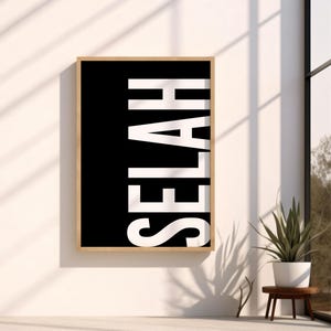 Selah, Minimalist Printable, Bold Typography, Bible Verse Wall Art ...