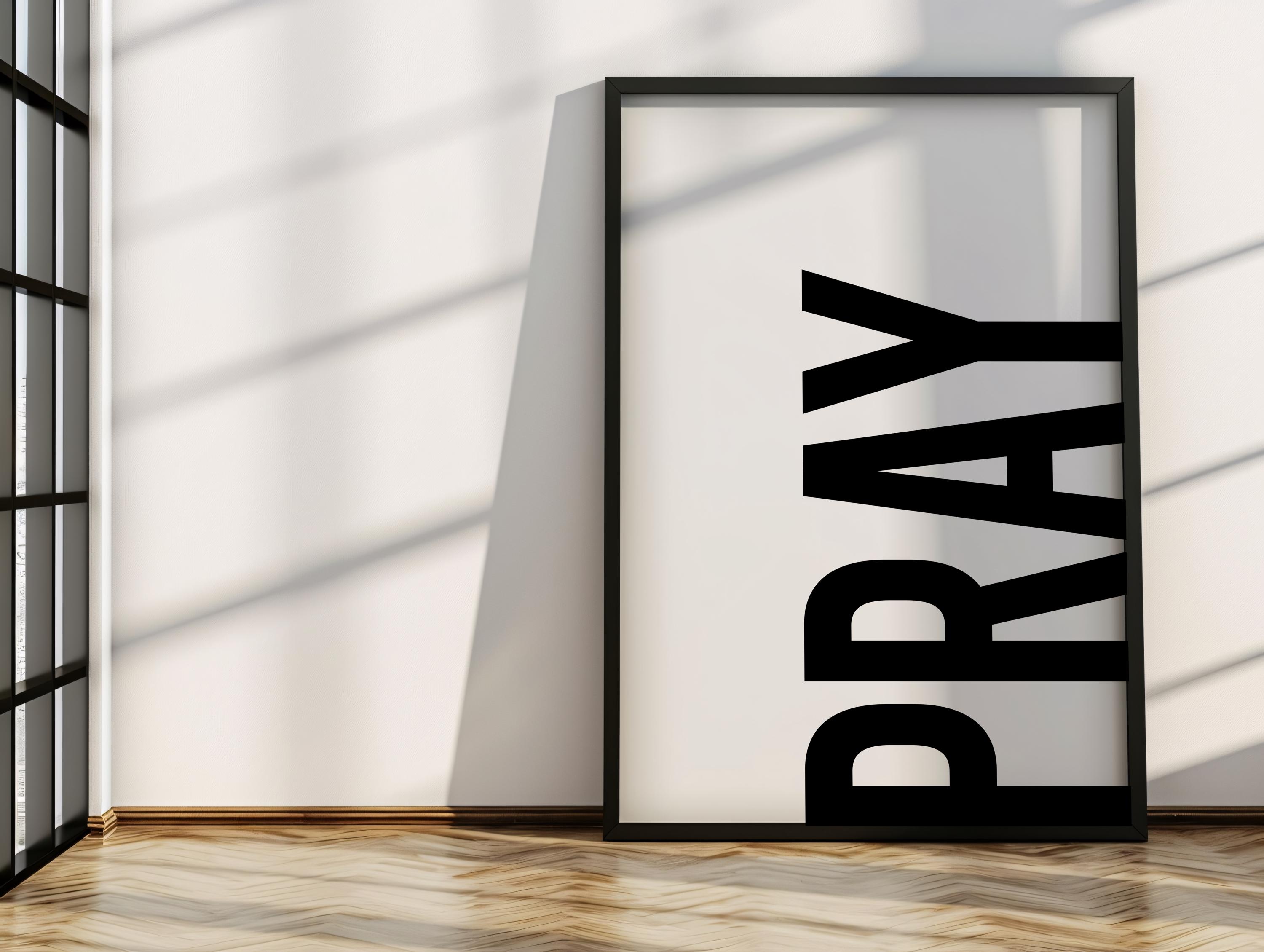 Pray Minimalist Typography Christian Wall Art (digital Download) - Etsy