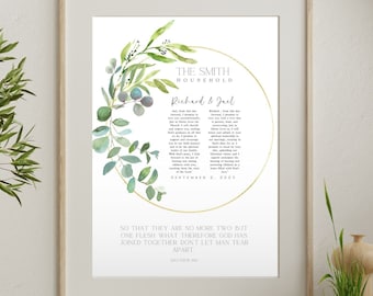 Arte mural personalizado para votos matrimoniales / Regalo para el primer aniversario (descarga digital)