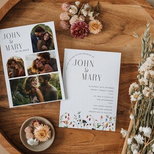 Wildflower Wedding Invite | Qr Code Wedding Invite | Summer Spring Wedding Invitation | Photo Wedding Invite | Floral Wedding | SB | boho