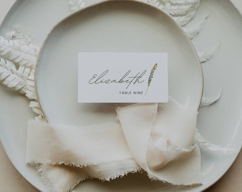 Plantilla para tarjeta de lugar de boda con flores silvestres / Imprimible (Descarga digital)