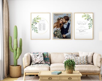 Plantilla de arte mural para votos matrimoniales / Regalo cristiano de aniversario (descarga digital)
