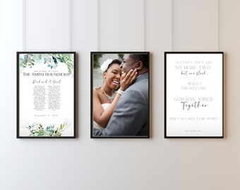 Plantilla de arte mural para votos matrimoniales / Regalo cristiano de aniversario (descarga digital)