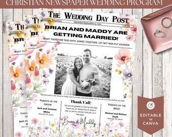 Programa de boda del periódico Wildflower / Cronología cristiana (Descarga digital)