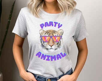 Party Animal T-Shirt, Cute Tiger T-Shirt, Tiger With Sunglasses T-Shirt, Gift Tshirt.