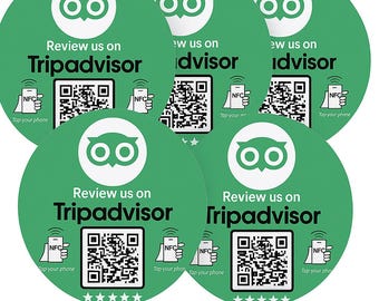 TripAdvisor Review Stickers: NFC & QR Code - 5 Pcs (10 cm)