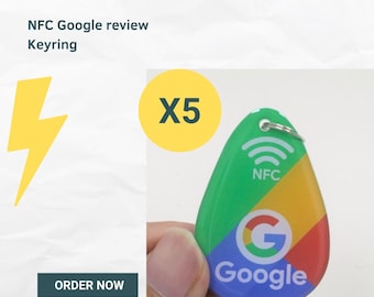 5 Pack NFC Google Review Keyring: Tap to Review