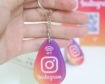 nfc instagram keychain , tap to keychain for increase your follower