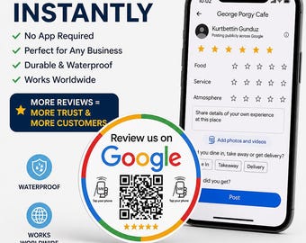 nfc google review sticker tap or scan qr for reviews 10 cm