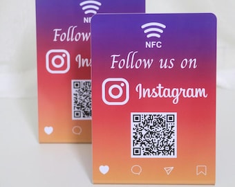 Instagram Follower Stand: NFC & QR Code - 2 Pack