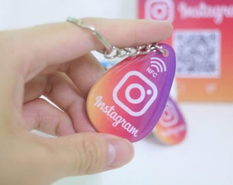 NFC Instagram Follower Keychain: PVC Epoxy, Tap to increase followers