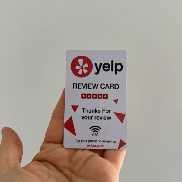 Yelp Bewertung Karte . NFC YELP Bewertung Warenkorb. Schnell und einfach eine Möglichkeit, die Bewertung zu erhöhen