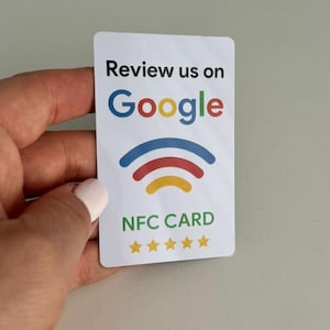 Carte d'avis NFC google google avec code QR. carte d'examen en pvc