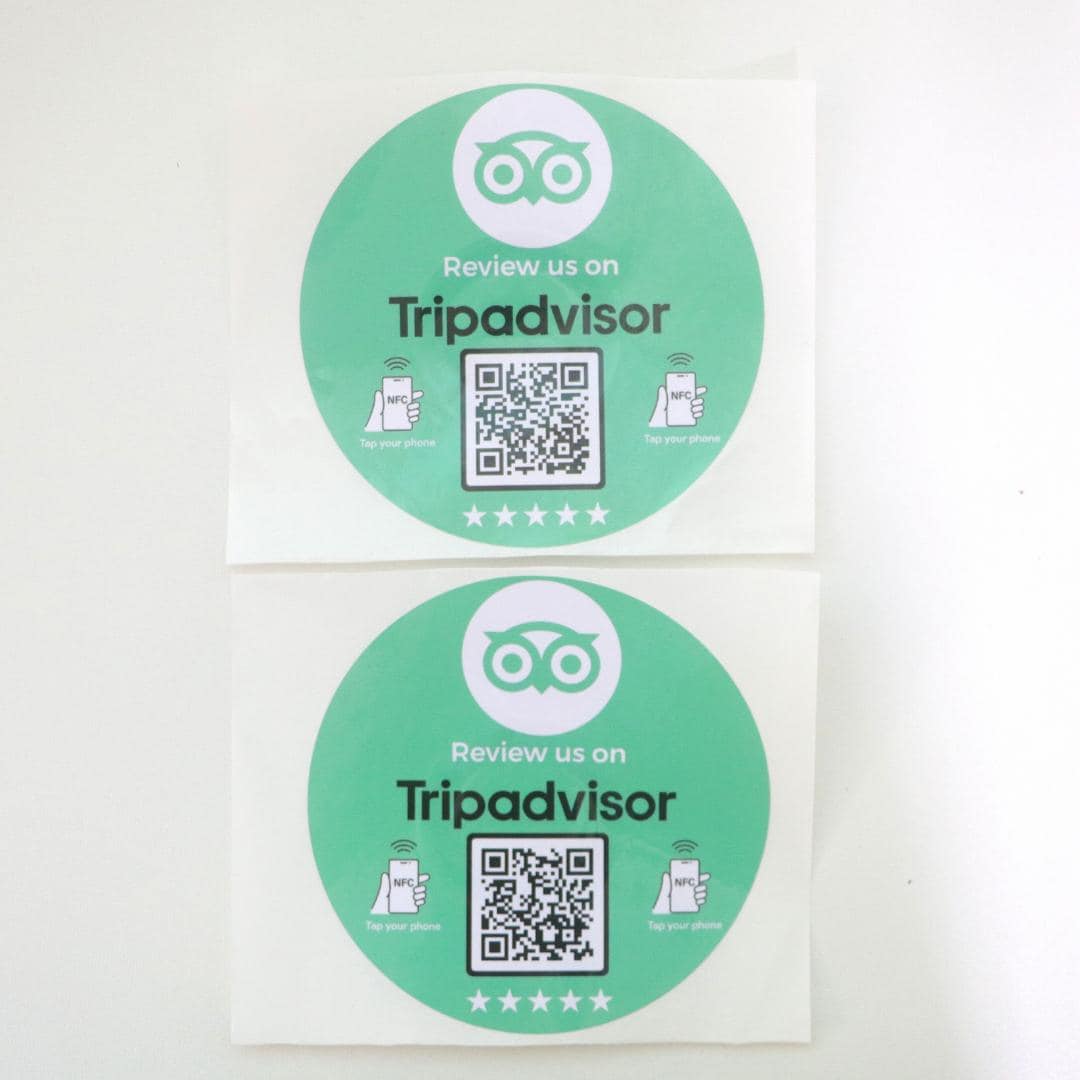 Pack De 5 Stickers NFC & QR Code Pour Avis TripAdvisor - 10cm Contactless