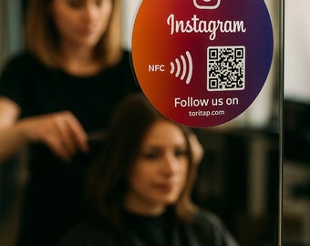 nfc instagram follower stickers 3 PACK  tap or scan Qr for inscrease followers
