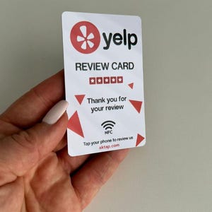 NFC Yelpレビューカード、タップして、Yelpビジネスにレビューします。NFCとQRレビューカード