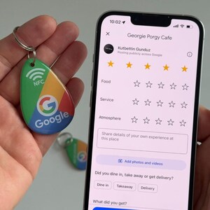 NFC Google Review Keychain: Tap to Collect 5-star Reviews - Etsy