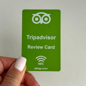 Karta recenzji Tripadvisor NFC PVC CARD. Zwiększ swoją opinię Tripadvisor review card. karta nfc zwiększ swoją opinię