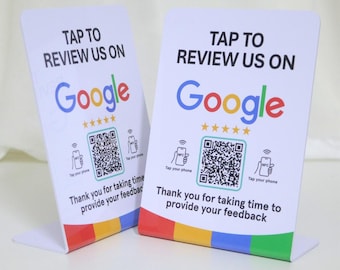 Google Review NFC/QR Stand: Business Feedback Tool (2-Pack)