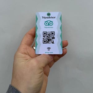 5-pack NFC Tripadvisor-beoordelingskaart, PVC-kaarten, 5-PACK, TripAdvisor-beoordelingen, eenvoudige manier om meer bezoekers op de kaart te krijgen en een recensie te geven
