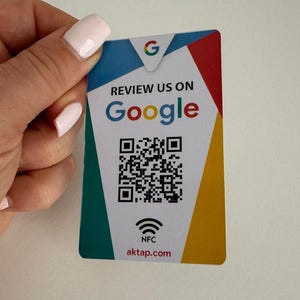 インスタント NFC Google レビューカード – タップしてレビューできる名刺 – 非接触フィードバックで 5 段階評価を促進