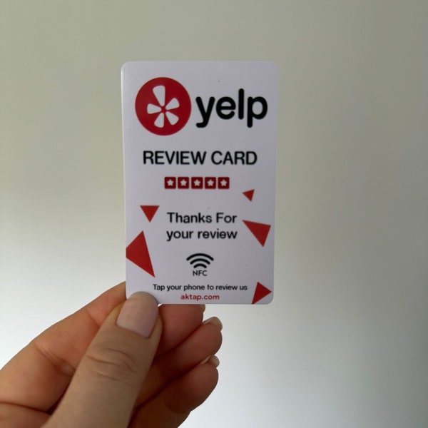 Yelp review card NFC. Review card