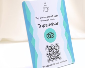 TripAdvisor Review Stand: NFC & QR Code for Business (15 x 11 cm)