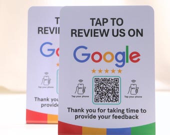 Google Review Stand NFC - Tap or Scan QR Code. 2 pcs