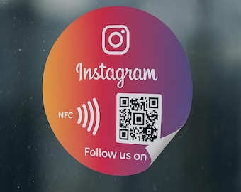 nfc instagram follower sticker  tap or scan the qr