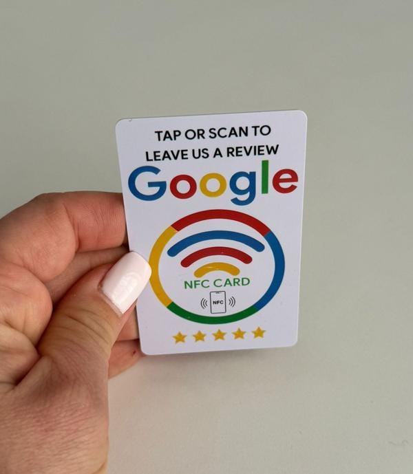 Tap Tag Review Card Google Review Tap Card (5 Cards) - Large Reusable ...