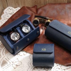 Aangepaste lederen organizer, gepersonaliseerde lederen organizer voor hem, opbergkoffer horloge, perfect cadeau voor verzamelaars, luxe horlogekast