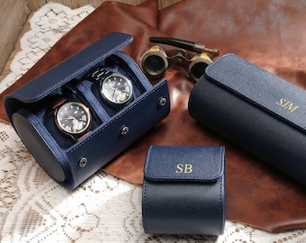 Customized Leather Watch Roll: Personalized Watch Storage Case