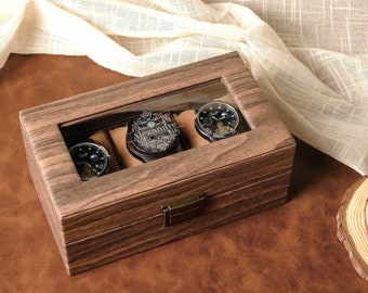 Personalized Leather Watch Box for Men, Dad, Custom Leather Watch Box, Engraved Groomsman Watch Case Gift, Watch Organizer, Anniversary Gift