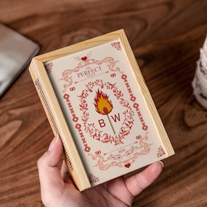Personalized Couples Matchbox Large,Customized Engagement Gift,Wood Matchbox for Couples,The Perfect Match,Bridal Shower Gift,New House Gift