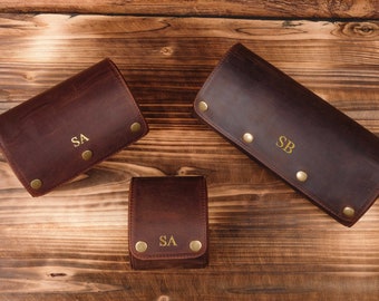 Personalized Leather Watch Roll for Men, Travel Watch Case, Custom Initials Watch Organizer, 1 2 3 6 Slot, Groomsman Gift