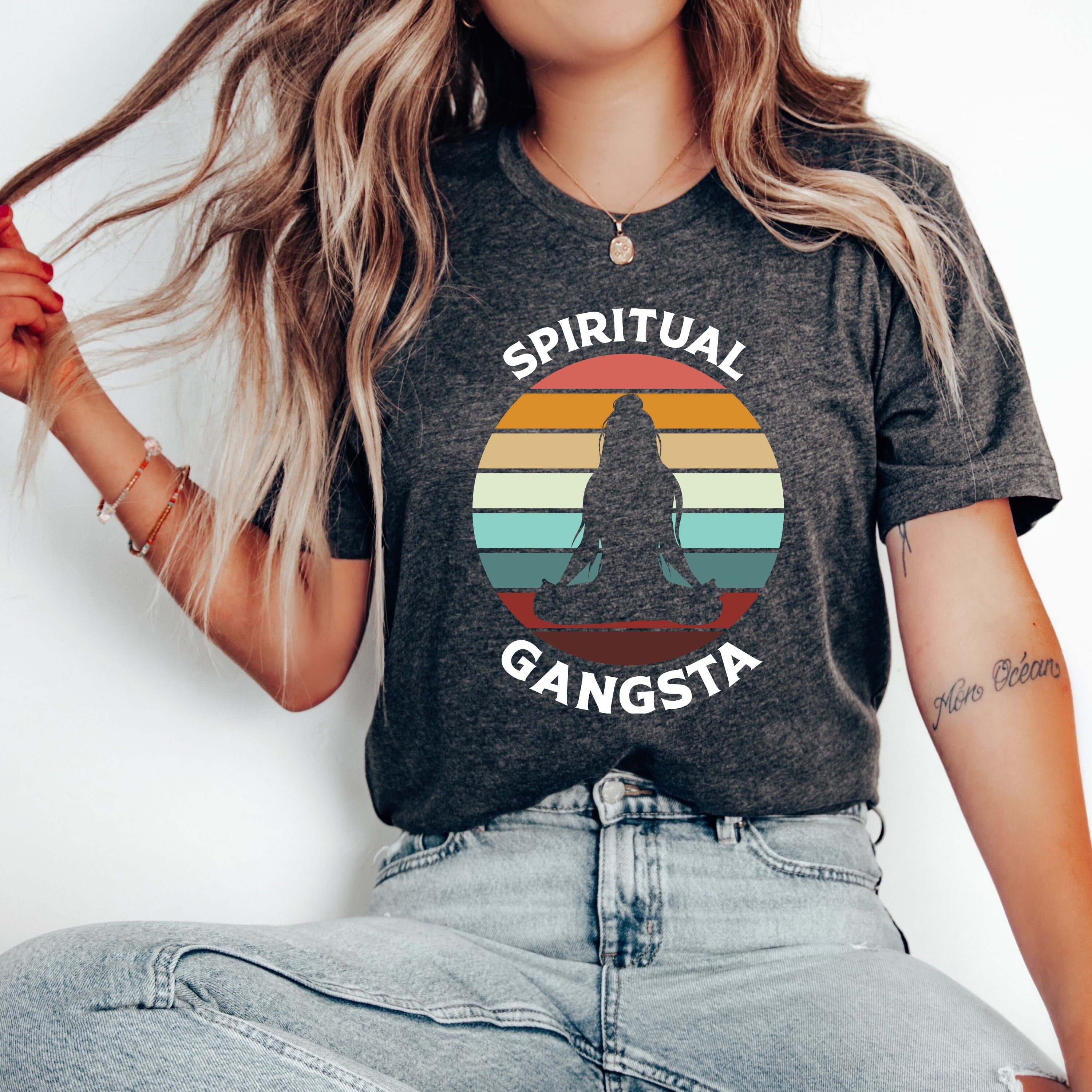 Spiritual Gangsta Shirt, retro yoga inspired shirt, bohemian yoga fashion, spiritual gangsta clothing, spiritual vibes