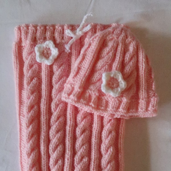Knit Baby Girl Cocoon with Cap