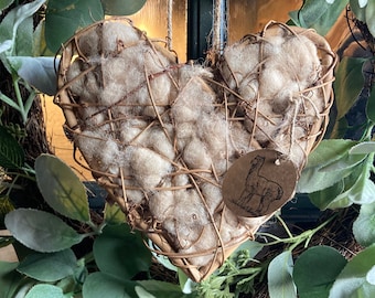 Heart filled with Alpaca Fiber for bird nesting- bird lovers gift