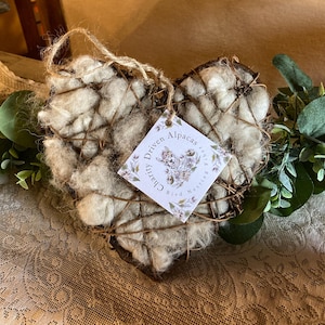 Heart filled with Alpaca Fiber for bird nesting- bird lovers gift image 3